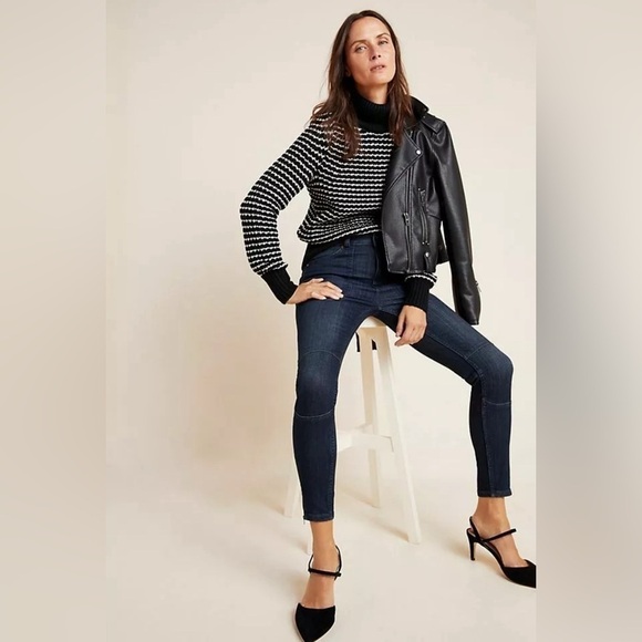 Anthropologie Pilcro High-Rise Moto Denim Leggings - Picture 4 of 16